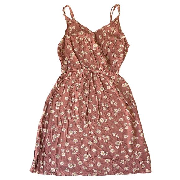 Hollister Women Mini Dress XS Pink Floral Sundress Sleeveless V-neck - Picture 1 of 9